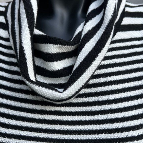 Etcetera Sleeveless Turtle Neck Striped Sweater Dress Black & White Size Medium - Picture 5 of 6
